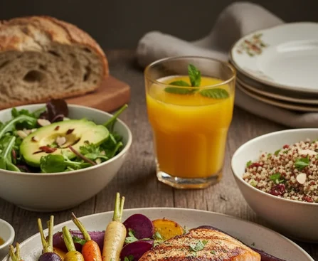 healthy balanced meal - relevant illustration